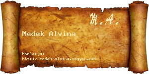 Medek Alvina névjegykártya